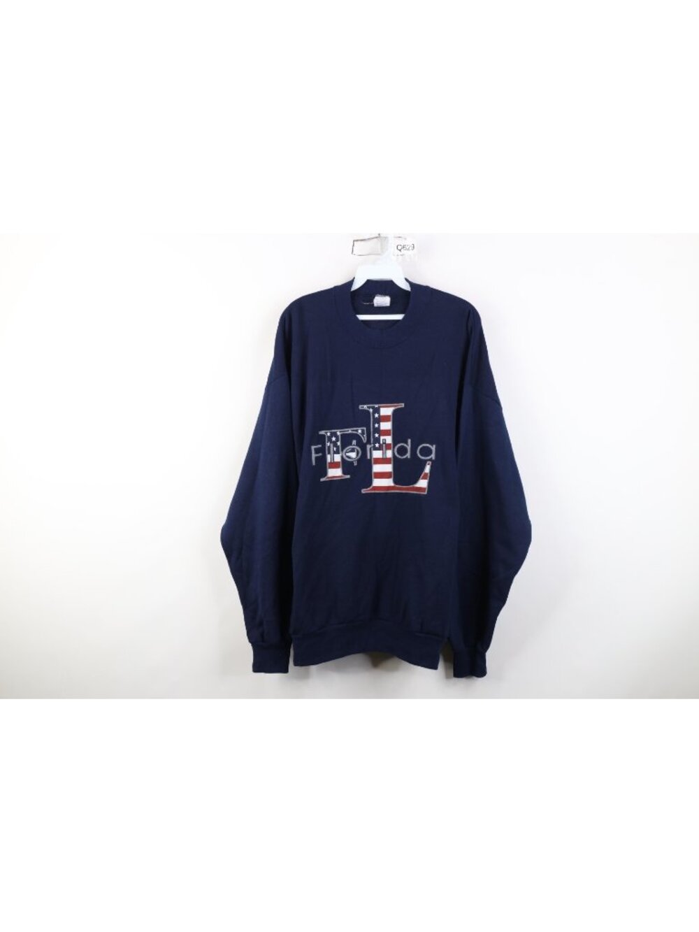 Vintage 90s Streetwear Mens XL Florida USA Flag Crewneck Sweatshirt Blue USA